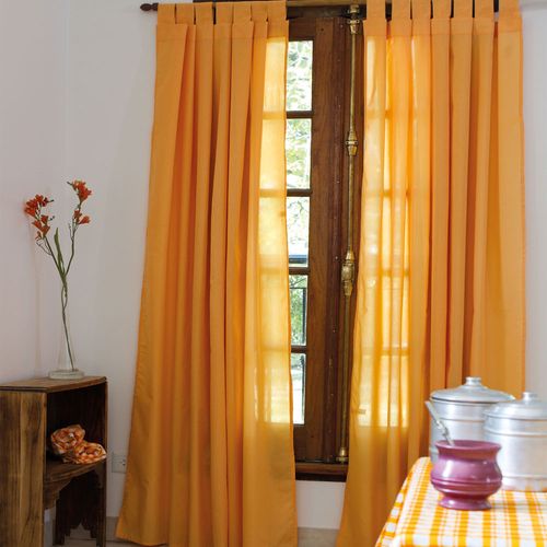 Cortina de Ambiente Coco Naranja Lisa