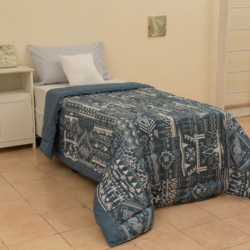 Cubrecama Oro 1 1/2 plazas Patch Etnico
