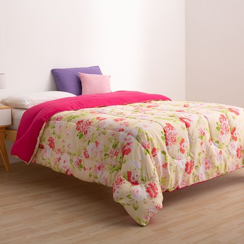 Acolchado Oro 2 1/2 plazas Flor