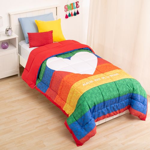Acolchado Agatha Ruiz De La Prada Twin Corazón Rayado