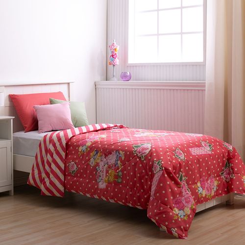 Cubrecama Sarah Kay Twin Rosas Rojo