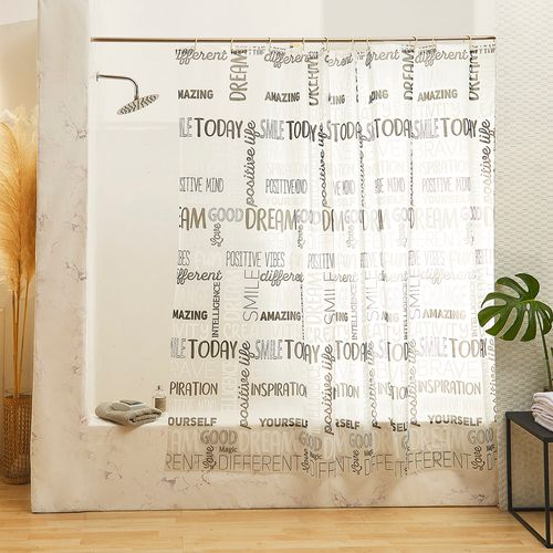 Cortina de Baño Estampada Words