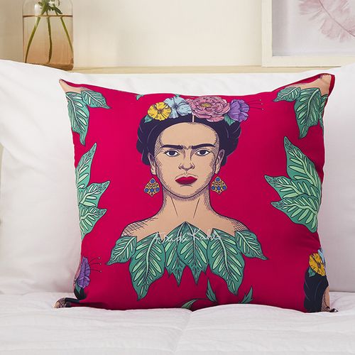Almohadón Frida Kahlo Estampado Digital Rojo