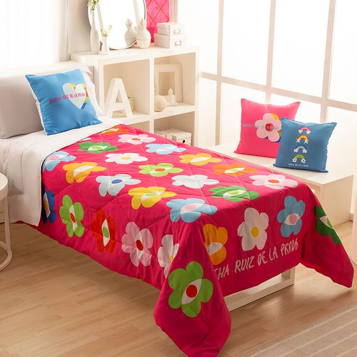 Cubrecama Agatha Ruiz De La Prada 1 1/2 plaza Florecer