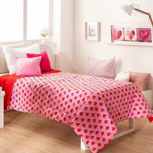 Cubrecama Oro Twin Cuore Rosa