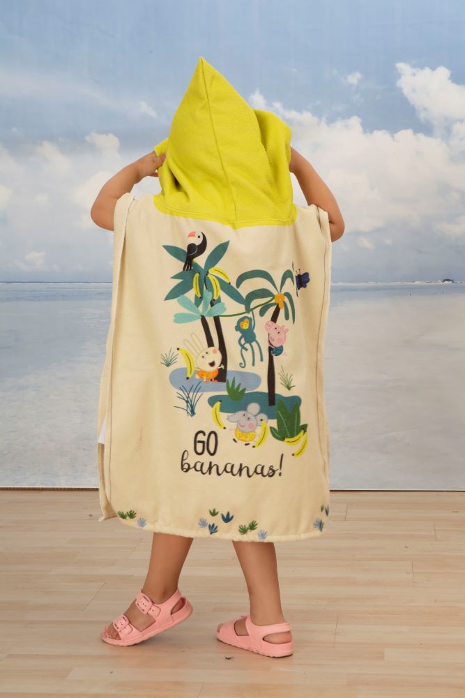 Franco Peppa Pig - Poncho de Toalla con Capucha para niños, Playa