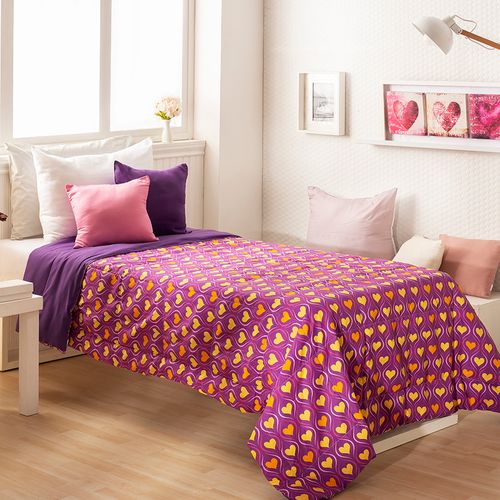 Cubrecama Plata 1 1/2 plazas Cuore Purple